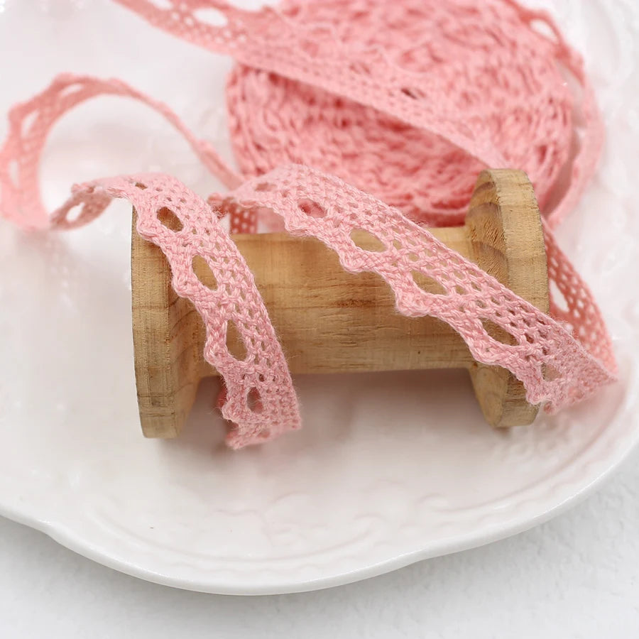 5 /10Yards Multi Colored Cotton Lace Trims Ribbon DIY Clothes Hometexile Edge Embellishement Handmade Cotton Fabric Material