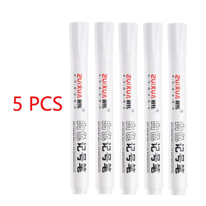 1/3/5 Pcs White Marker Pens 2.0mm Oily Waterproof White Gel Pen DIY Graffiti Sketching Markers Stationery Wrting School Suppl
