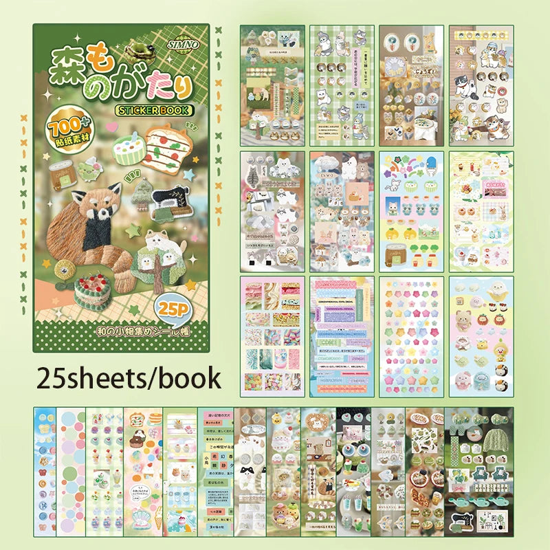 Mr. Paper 4-Style Hiroyori Journal Sticker Book - Japanese Minimalist Supplies, Daily Collage Decor, Creative Stationery Seri