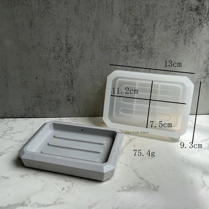 Soap Storage Tray Concrete Silicone Molds Square Soap Dish Plate Resin Epoxy Moulds Handmade Cement Plaster Soap Box Holder M