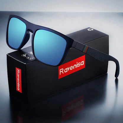 Fashion Square Vintage Polarized Sunglasses Men Women Retro Driving Fishing Sun Glasses UV400 Eyewear - Blue