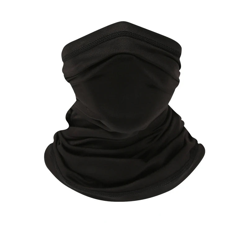 Outdoor Ice Silk Sun Protection Bib Spring and Summer Motorcycle Neck Cover Sports Magic Bandana Riding Mask Full Face - blac