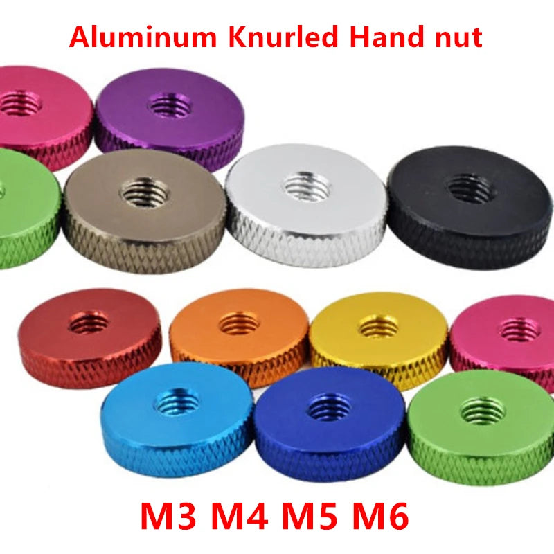 10/5pcs M3 M4 M5 M6 Hand-nut Knurled Aluminum Thumb Nut Aluminum Hand Tighten Nut Nuts