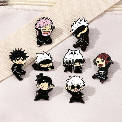 8pcs Itadori Yuji Enamel Pin Set Cartoon Character Brooch Creative Metal Badge Jewelry for Clothing Backpack Souvenir Gift