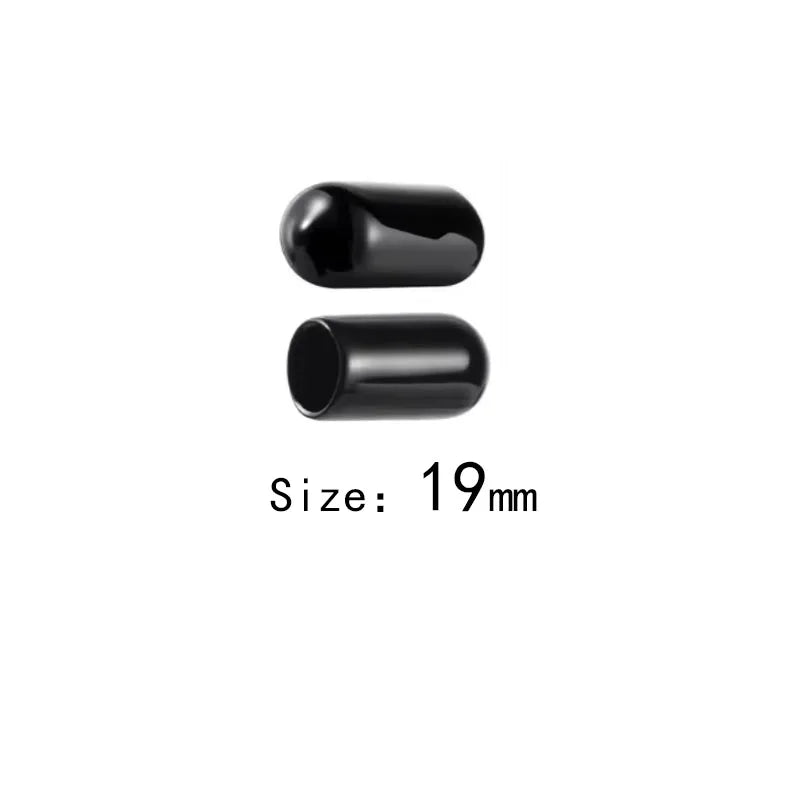 10-50pcs PVC Rubber End Caps, 3-25mm Threaded Pipe Caps, Steel Plastic Pipe Protector Tips, Assorted Size Kit - 19mm / 50pcs