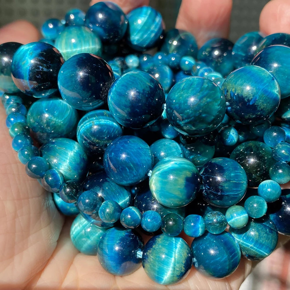 Natural Stone Beads 4 6 8 10mm Tiger Eye Lava Amazonite Turquoises Agates Jaspers Beads For Jewelry Making DIY Bracelet Neckl