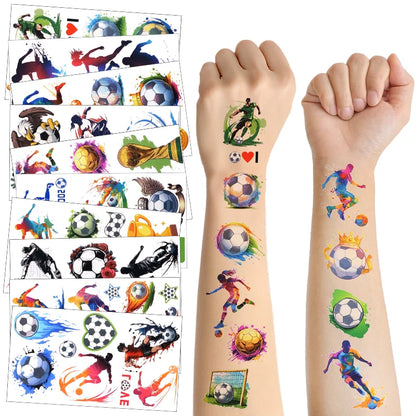 10pcs Soccer Temporary Tattoo Stickers Kids Boys Birthday Party Favors Sport Football Party Decoration Pinata Fillers Toy Gif