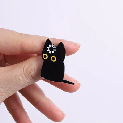 Cartoon Cat Nails, Black Cat Void Loading Enamel Pin, Cute Cat Brooch, Fun Animal Jewelry, Quirky Fashion Accessory, Gifts fo