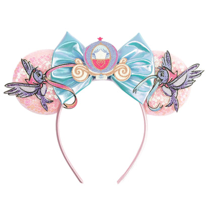 New Christmas Halloween Mouse Ears Headband Cartoon Sequin Bows Headband Birthday Party Princess Cosplay Costume For Women Ad