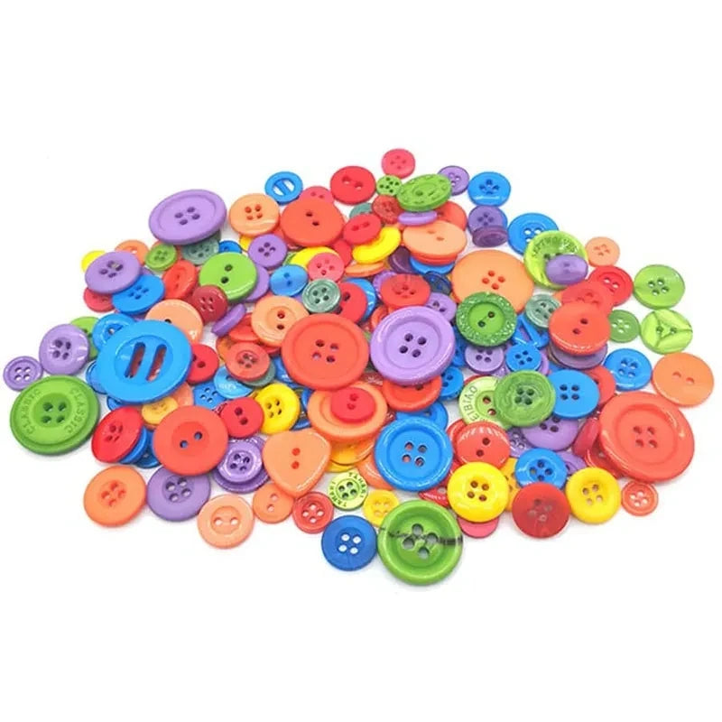 100PCS Colorful Mixed Resin Buttons Rotundity Household Handmade DIY Sewing Supplies Clothing Accessories Material Bags TMZ -