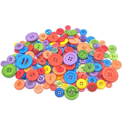 100PCS Colorful Mixed Resin Buttons Rotundity Household Handmade DIY Sewing Supplies Clothing Accessories Material Bags TMZ -