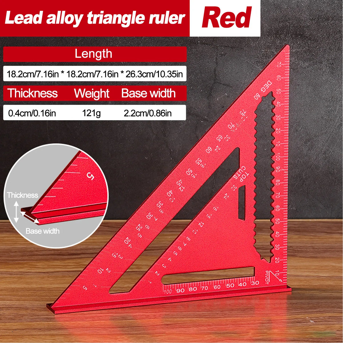 Woodworking Aluminum Alloy Triangle Gauges Measuring Gauging Tools High Precision Marker Angle Ruler Metric and Imperial - Re