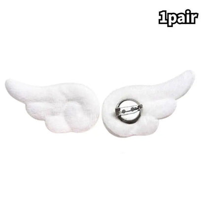5/1Pairs Small Angel Wings Brooch Japanese Plush Angel Wings Brooch Badge Sweet Pin Doll Cosplay Y2K Fluffy Angel Wing Bag De