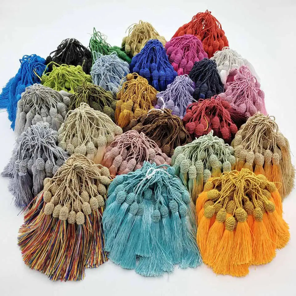 Beatiful 5pcs Hanging Rope African LaceTassels Fringe Sewing Tassel Trim for Fabric DIY Curtain Accessories Decoration