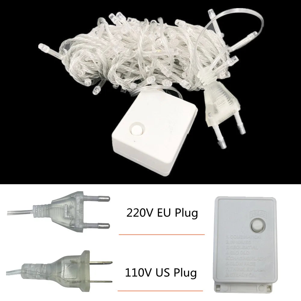 Christmas Lights 5M 10M 20M 30M 50M 100M Led String Fairy Light 8 Modes Christmas Lights For Patio Wedding Party Holiday Ligh