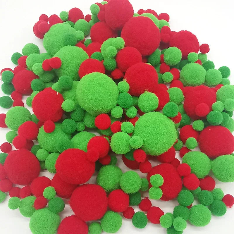 8-30mm Pom poms Multi-Colored Pompoms Soft Fluffy Puff Pompom Balls for Kid DIY Creative Craft Wedding Decor Sewing Supplies 