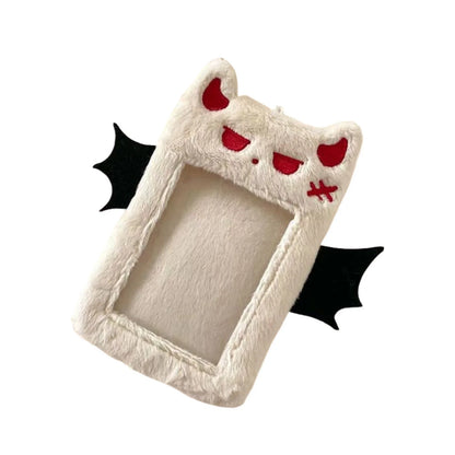Cute Little Devil Plush Card Holder for Students Campus Photo ID Bus Card Display Pendant Pocket Card Protector Accessories