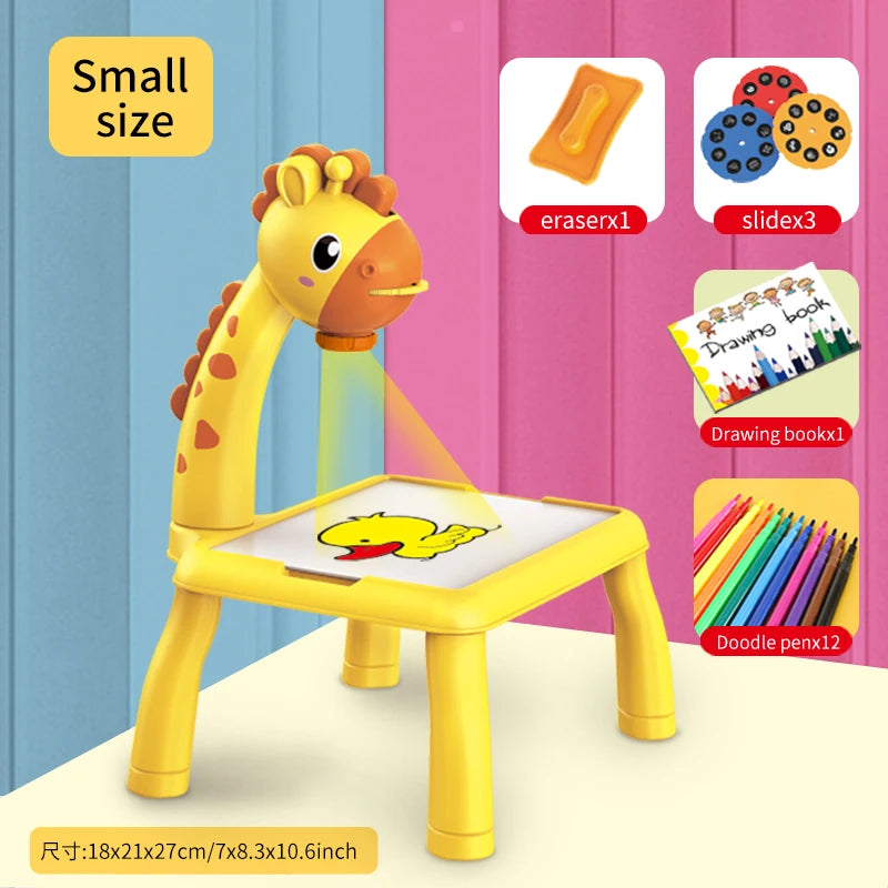 Electric deer projection drawing board multi-functional writing board learning drawing can erase coloring educational toys - 