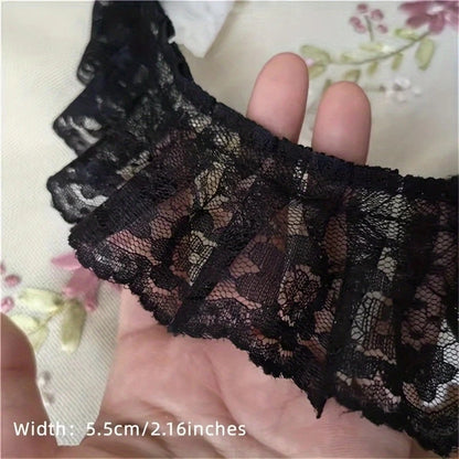 6CM Wide HOT Embroidery White Black 3D Flower Lace FabricTrim Ribbon DIY Sewing Applique Collar Dress Wedding Guipure Decor 1