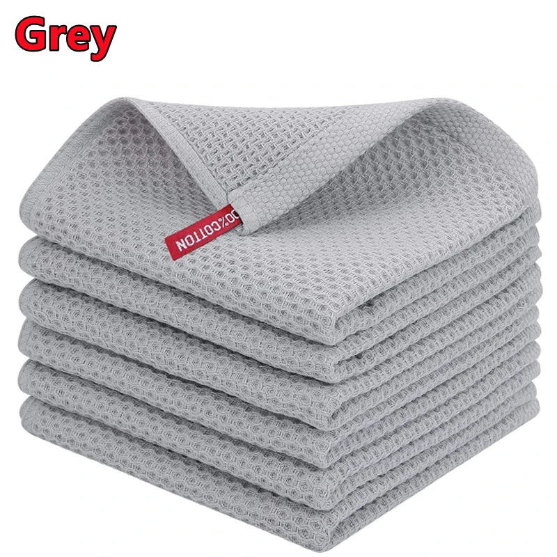 New 100% Cotton Dishcloth Ultra Soft Absorbent Kitchen Towel Household Cleaning Cloth Kitchen Tools Gadgets Wash Cloth Dish R