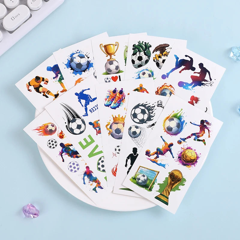 10pcs Soccer Temporary Tattoo Stickers Kids Boys Birthday Party Favors Sport Football Party Decoration Pinata Fillers Toy Gif