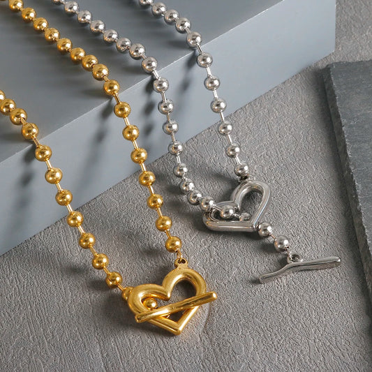 Stainless Steel Vintage Textured Delicate Necklace