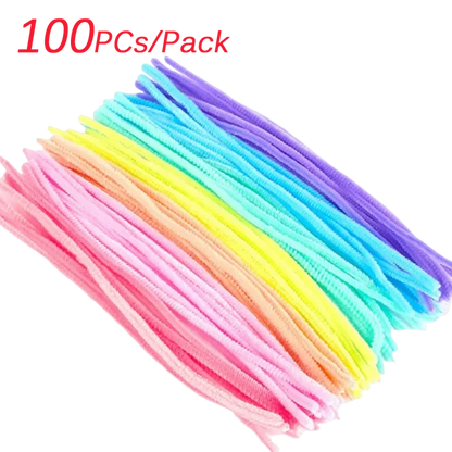 100~1000Pcs Colorful Chenille Rod Pipe Creative DIY Plush Wires Twist Stick Hair Strip Flower Handmade Crafts