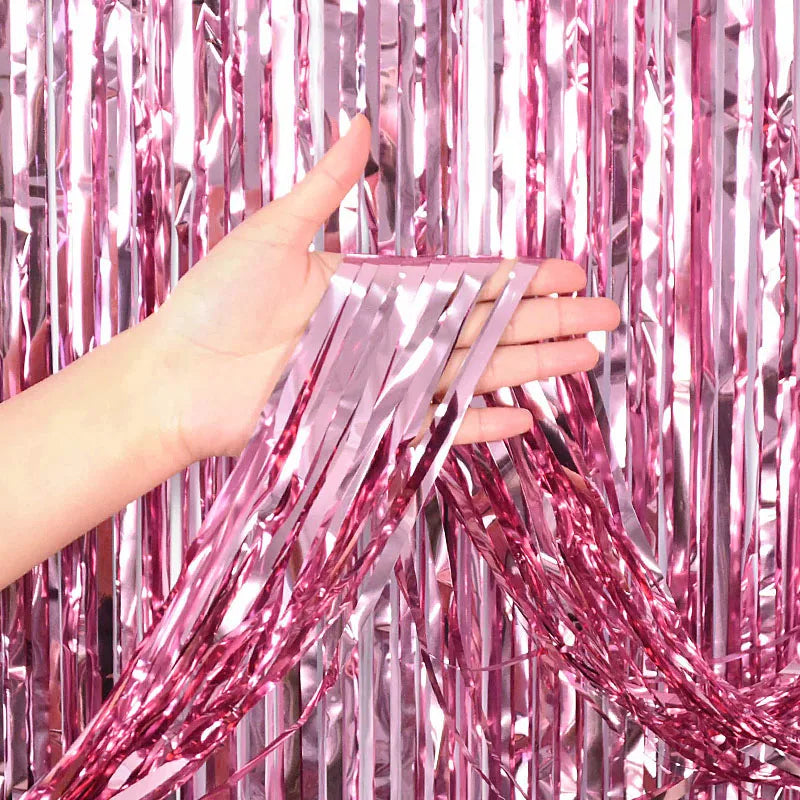 1*2M Macaron Pink Blue Fringe Curtain Door Rain Curtain Decor Photo Booth Backdrop Garland Wedding Birthday Party Decoration 