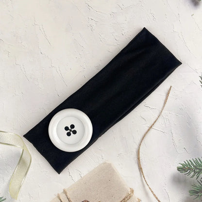 Vintage Women's Polka Dot Button Headband Spicy Girl Ins Y2K Japanese Trendy Headband Sweet Cool Sports Yoga Headband