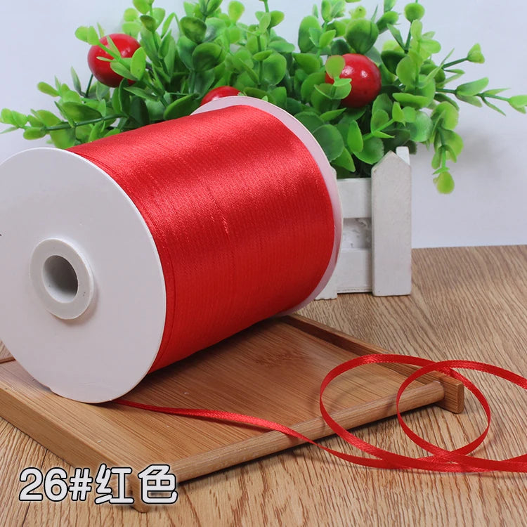 New (10meters/lot) 3mm Satin Ribbons For Craft Sewing Fabric Christmas Wedding Supplies Party Decoration Gift Wrap DIY Handma