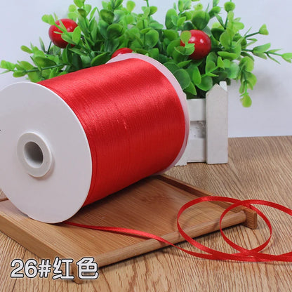 New (10meters/lot) 3mm Satin Ribbons For Craft Sewing Fabric Christmas Wedding Supplies Party Decoration Gift Wrap DIY Handma