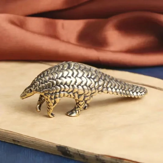 Solid Copper Small Pangolin Figurines Miniature Vintage Bronze Animal Home Ornament Statue Desktop Oranment Craft Gift Access