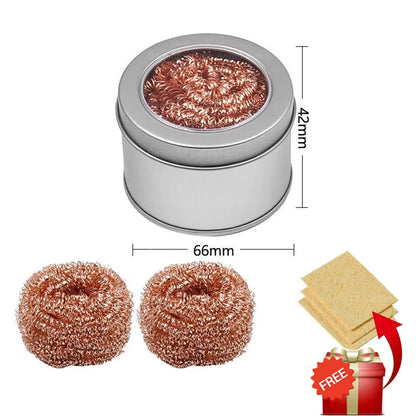 Desoldering Cleaning Ball Soldering Iron Mesh Filter Cleaning Nozzle Tip Copper Wire Cleaner Ball Metal Dross Box Clean Ball 