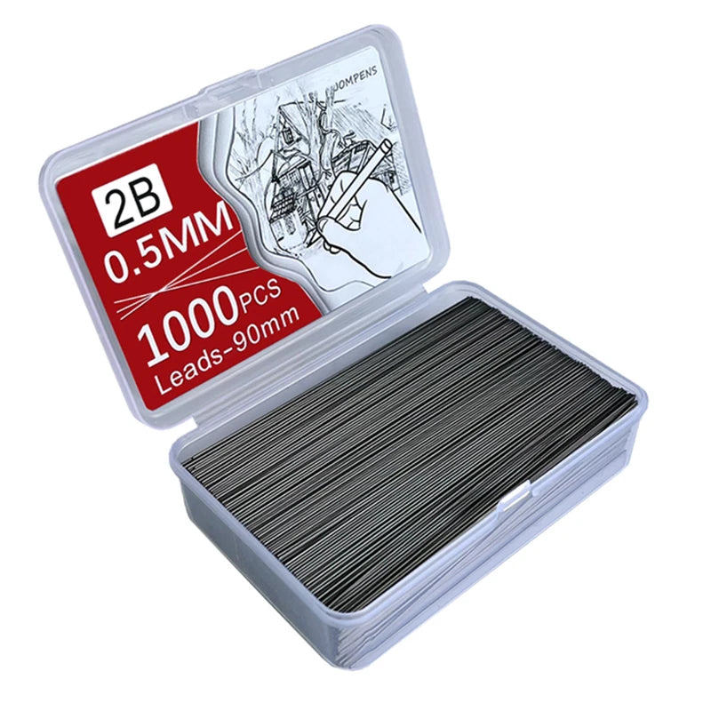 1000Pcs Mechanical Pencil Lead Core 0.5 0.7 0.9 1.3 2.0mm Large Capacity Replaceable Pencil Refills Student Affordable Gift B
