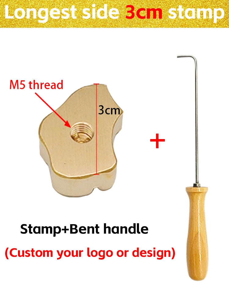 Custom Logo Branding Iron Heating Stamp Personalized Hot Brass for Bakery Cake Bread Burger Wood DIY Gift Electric Stamping M