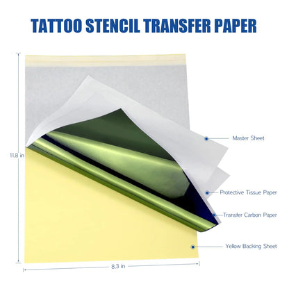 Tattoo A4 Transfer Paper 100 Sheets Tattoo Transfer Paper Stencil Carbon Copier Spirit Stencil Carbon 4 Layers Thermal Paper