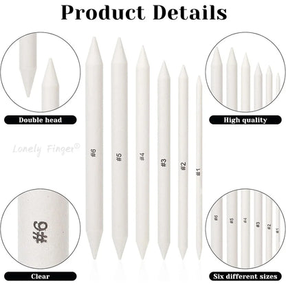 6/12 Pcs Blending Stumps, Paper Art Blenders, Drawing Pencils for Student