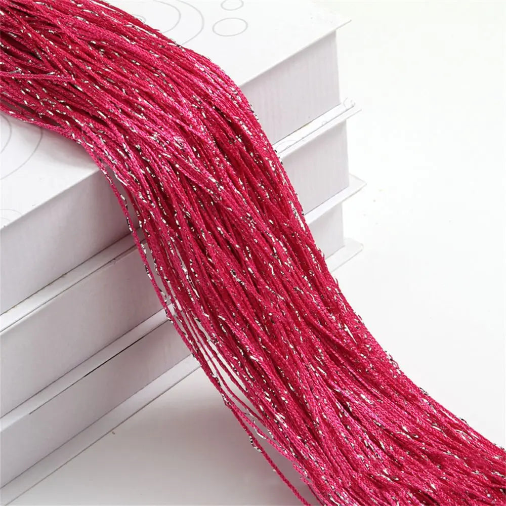 2M*1M String Curtain Panels Door Fly Screen Hanging Beaded Curtains Room Divider Net - rose red