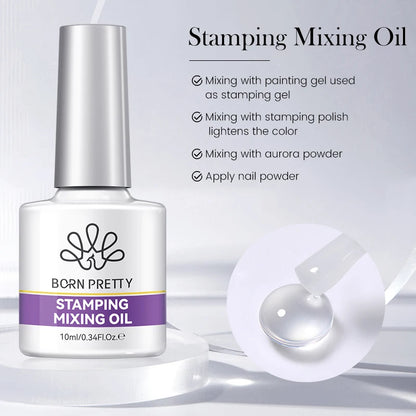 BORN PRETTY 10ml Stamping Mixing Oil Painting Gel Stamping Polish Powder Mixing And Apply Nail Powder Stamping Plate Tools