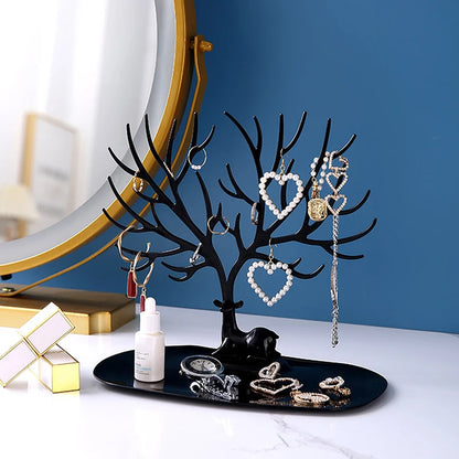 Jewelry Display Stand Tray Tree Storage Racks Earrings Necklaces Rings Jewelry Boxes Case Desktop Organizer Holder Make Up De