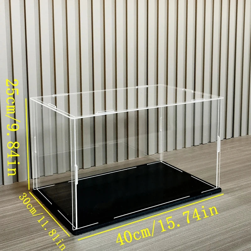 1pc Clear Acrylic Display Case Dustproof Toys Figures Car Trucks Vans Model Box Collection Storage Organizer Countertop Show 