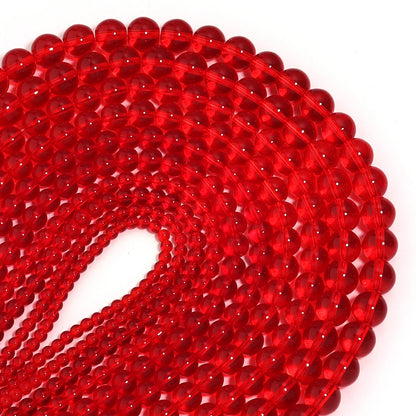1 String Pomegranate Red Beads Loose Round Beads Glass Spacer Beads For Jewelry Making DIY Handmade DIY Bracelet Necklace Rin