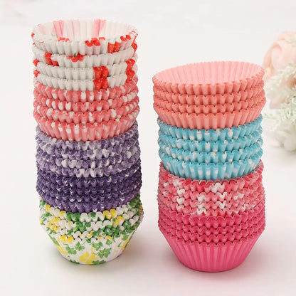 100PCS Cake Cups Paper Cupcake Liner Wrappers Cup Baking Muffin Boxes Cake Liners Cake Decorating Pastry Tools Bakeware Suppl