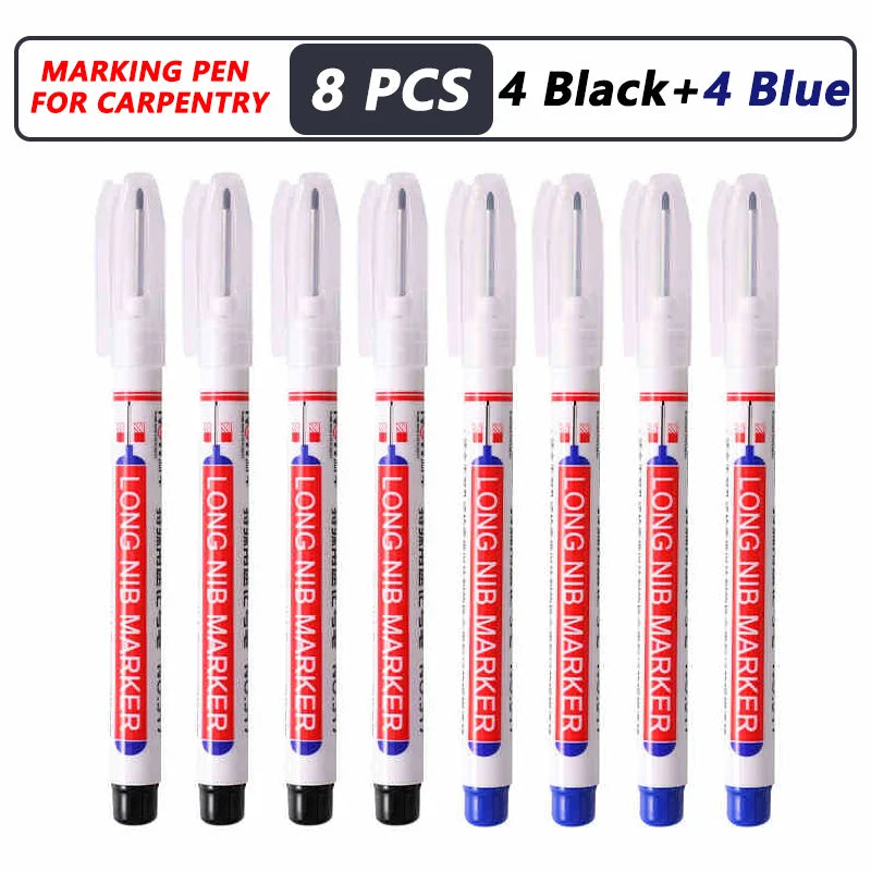 iLMH 1-40PCS Deep Hole Long Nib Head Markers For Metal Perforating Pen Waterproof Bathroom Woodworking Decoration Multi-Purpo