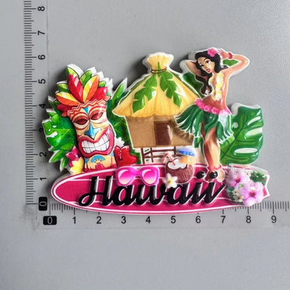 Tourist Souvenirs Fridge Magnets USA,refrigerator Decorations for Miami New York Hawaii Collection of Fridge Ornaments Sticke