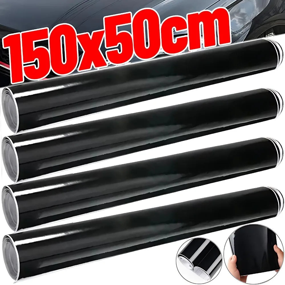 Piano Black Glossy Vinyl Wrap Film Self Adhesive Vinyl Sticker Bubble Free for Window Trim Mirror Car Motorcycles Bicycle Lap