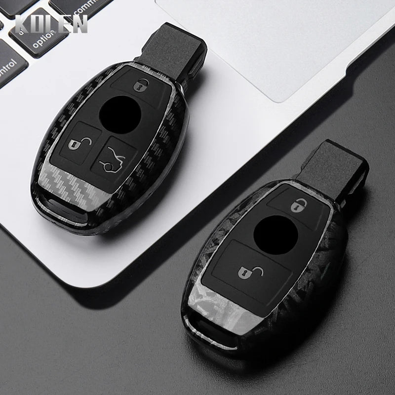 2 3 Buttons Carbon Fiber Car Key Case Cover Fob For Mercedes Benz A B C E Class GLS GLA GLK GLC CLS CLA W204 W205 W212 W463 W