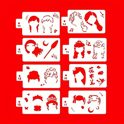 17 Painting Templates for Body Painting, Hollow Templates for Holiday Party Makeup and Body Art Painting, Reusable Makeup Pai