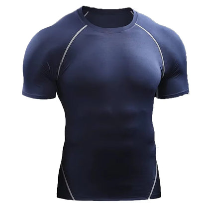 2026 Compression T Shirt Men Summer Sportswear Running T-shirt Elastic Quick Dry Sport Tops Tee Athletic Gym Workout Shirts M