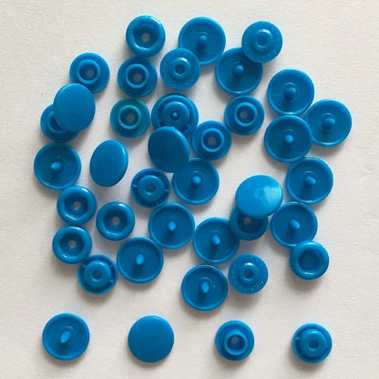 50 Sets Round Snaps Buttons For Bib T5 Plastic Press Button Fastener Snap For Clothes Accessories DIY Crafts 24Colors - hu la